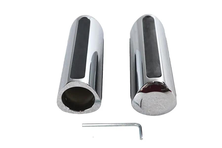 Wyatt Gatling Chrome Delta Style Grip Set for Harley Davidson Motorcycles by Wyatt Gatling