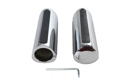 Wyatt Gatling Chrome Delta Style Grip Set for Harley Davidson Motorcycles by Wyatt Gatling