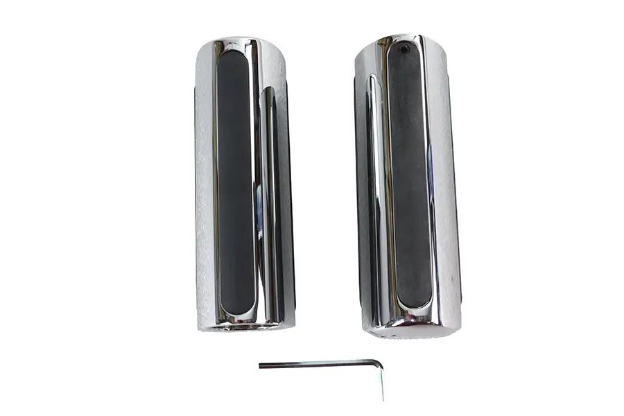 Wyatt Gatling Chrome Delta Style Grip Set for Harley Davidson Motorcycles by Wyatt Gatling