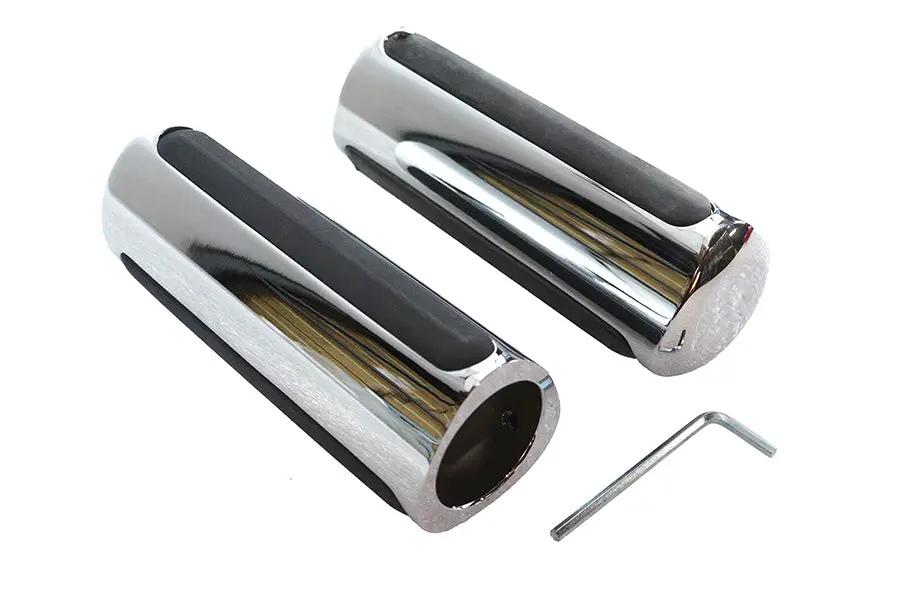 Wyatt Gatling Chrome Delta Style Grip Set for Harley Davidson Motorcycles by Wyatt Gatling