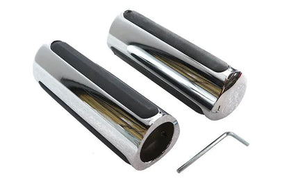 Wyatt Gatling Chrome Delta Style Grip Set for Harley Davidson Motorcycles by Wyatt Gatling