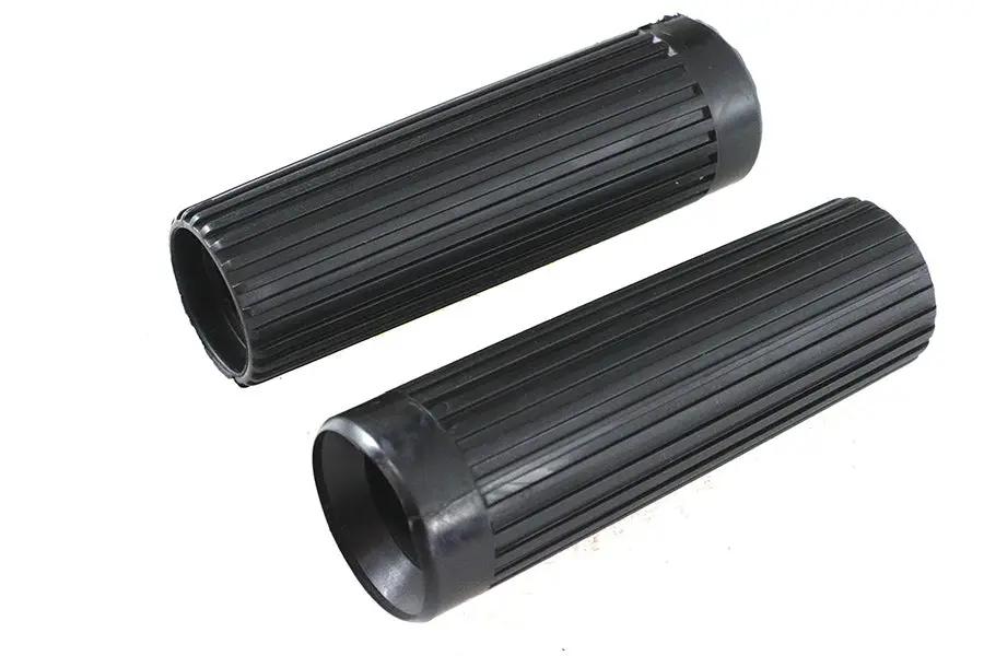 Replica Rib Style Grip Set Black by V-Twin