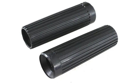 Replica Rib Style Grip Set Black by V-Twin