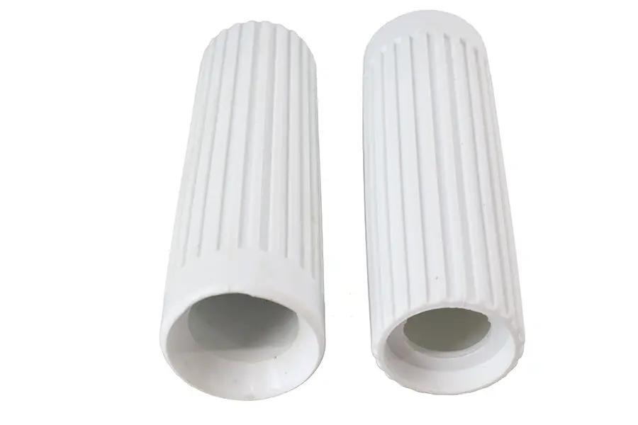 V-Twin Replica Rib Style Grip Set in White for Harley Davidson FX Models by V-Twin
