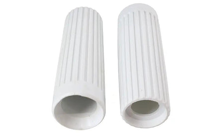 V-Twin Replica Rib Style Grip Set in White for Harley Davidson FX Models by V-Twin