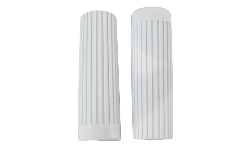 V-Twin Replica Rib Style Grip Set in White for Harley Davidson FX Models by V-Twin