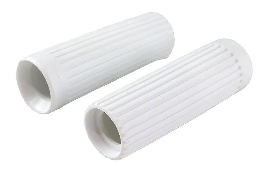 V-Twin Replica Rib Style Grip Set in White for Harley Davidson FX Models by V-Twin