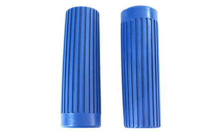 V-Twin Replica Rib Style Grip Set in Blue – Fits 1974-1983 Harley Davidson FX Models by V-Twin