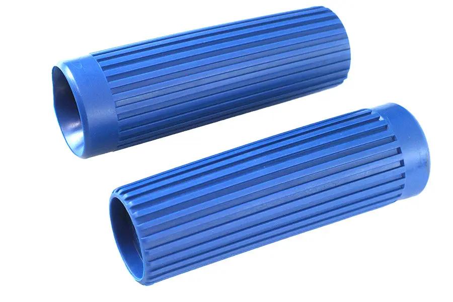 V-Twin Replica Rib Style Grip Set in Blue – Fits 1974-1983 Harley Davidson FX Models by V-Twin
