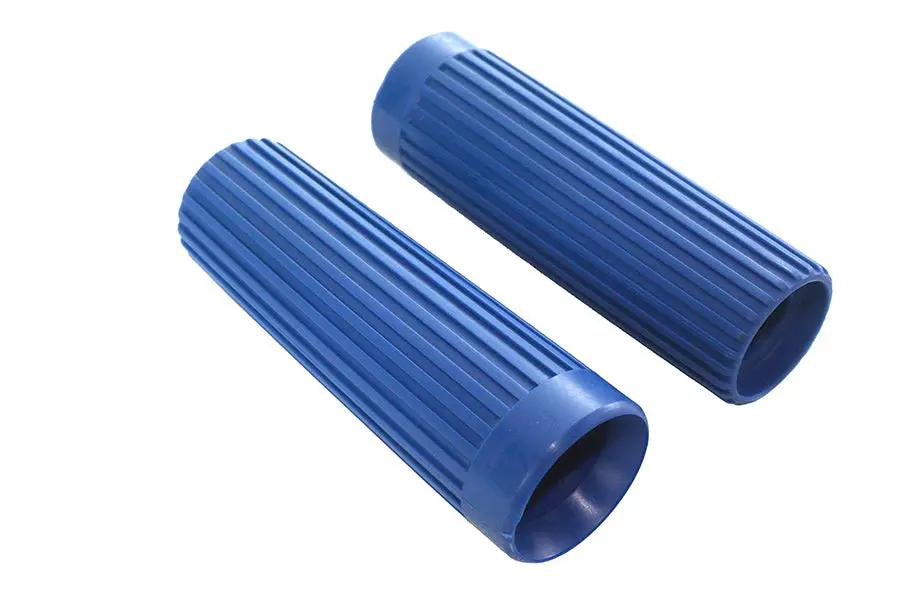 V-Twin Replica Rib Style Grip Set in Blue – Fits 1974-1983 Harley Davidson FX Models by V-Twin