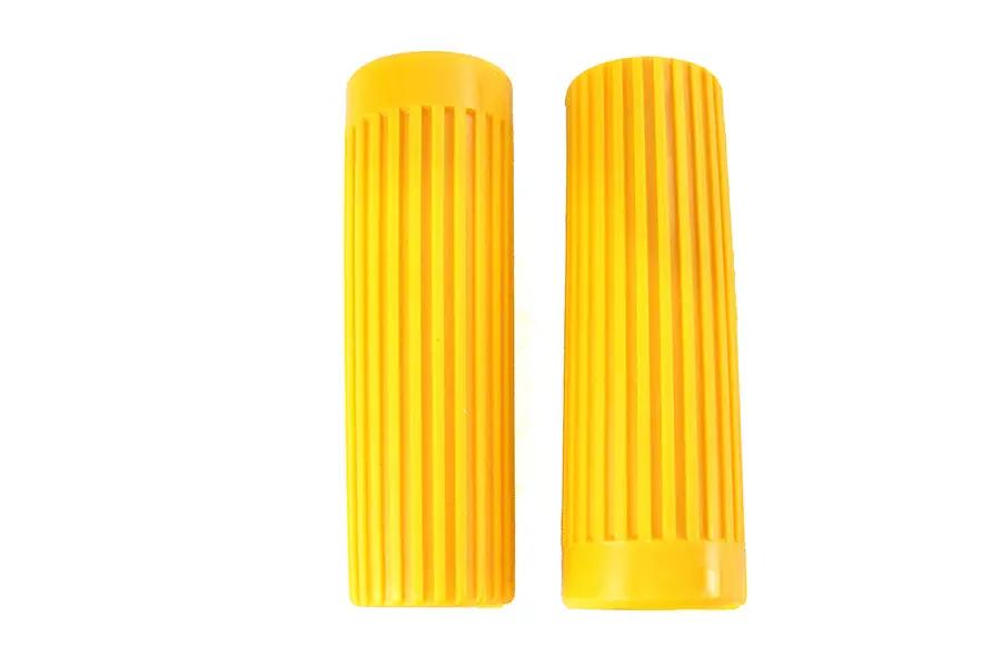 V-Twin Replica Rib Style Grip Set in Yellow for Harley Davidson Fx Models by V-Twin