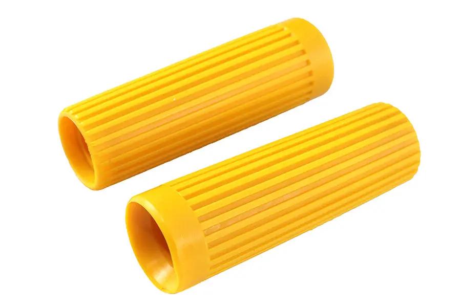 V-Twin Replica Rib Style Grip Set in Yellow for Harley Davidson Fx Models by V-Twin