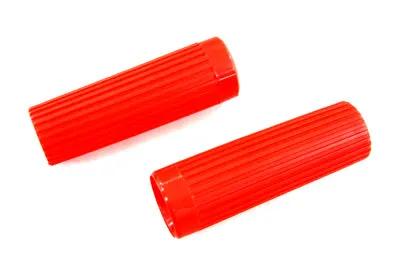 V-Twin Red Grip Set Original Rib Style for Harley Davidson FL (1962-1971) by V-Twin