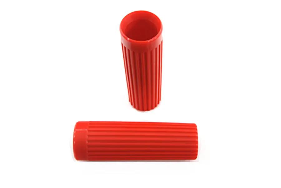 V-Twin Red Grip Set Original Rib Style for Harley Davidson FL (1962-1971) by V-Twin