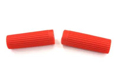 V-Twin Red Grip Set Original Rib Style for Harley Davidson FL (1962-1971) by V-Twin