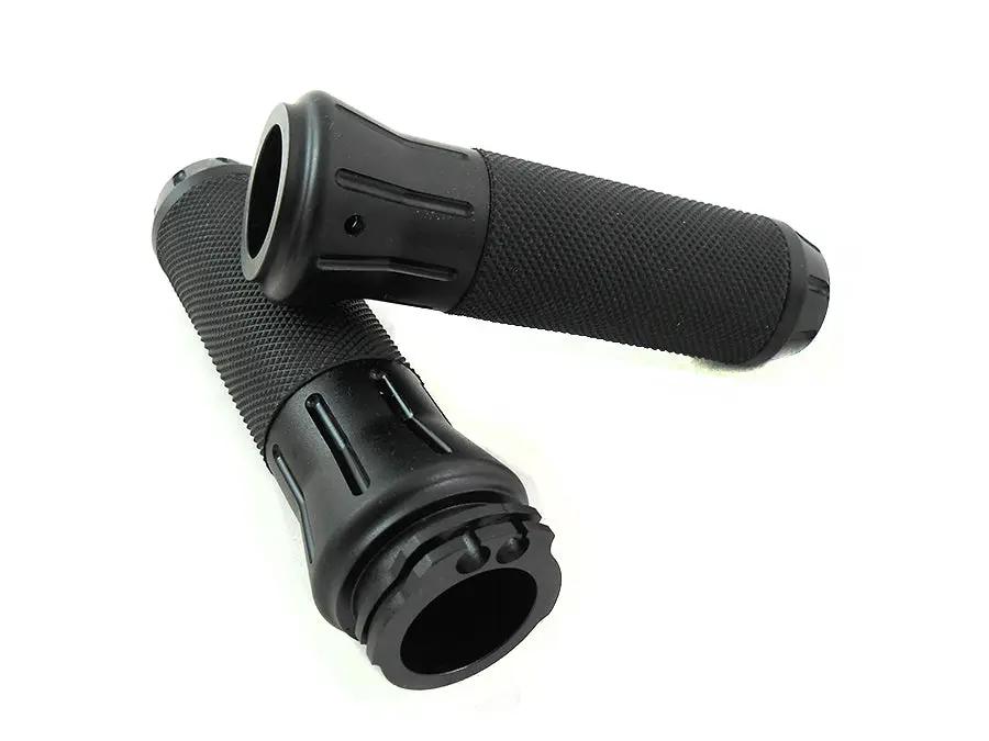 Wyatt Gatling Black Grip Set with Black End Caps for Harley Davidson 1982-1985 FX, FL, XL Models by Wyatt Gatling