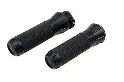 Wyatt Gatling Black Grip Set with Black End Caps for Harley Davidson 1982-1985 FX, FL, XL Models by Wyatt Gatling