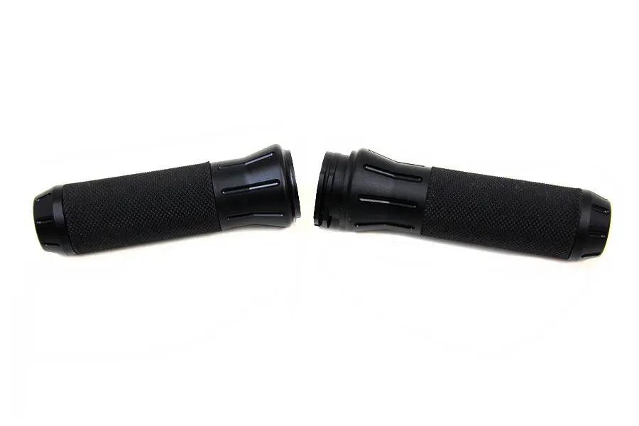 Wyatt Gatling Black Grip Set with Black End Caps for Harley Davidson 1982-1985 FX, FL, XL Models by Wyatt Gatling