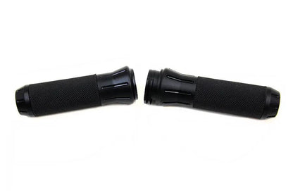 Wyatt Gatling Black Grip Set with Black End Caps for Harley Davidson 1982-1985 FX, FL, XL Models by Wyatt Gatling