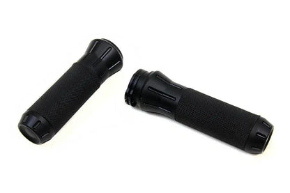 Wyatt Gatling Black Grip Set with Black End Caps for Harley Davidson 1982-1985 FX, FL, XL Models by Wyatt Gatling