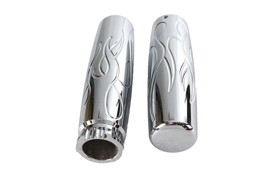 V-Twin Billet Flame Style Grip Set for Harley Davidson 1982-1985 Models by V-Twin