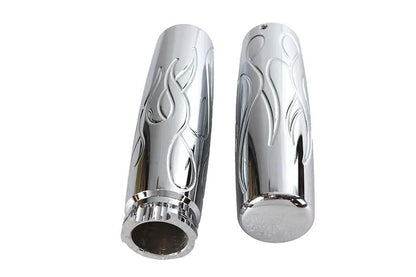 V-Twin Billet Flame Style Grip Set for Harley Davidson 1982-1985 Models by V-Twin