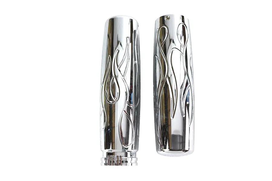 V-Twin Billet Flame Style Grip Set for Harley Davidson 1982-1985 Models by V-Twin