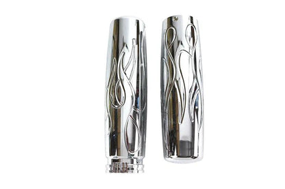 V-Twin Billet Flame Style Grip Set for Harley Davidson 1982-1985 Models by V-Twin