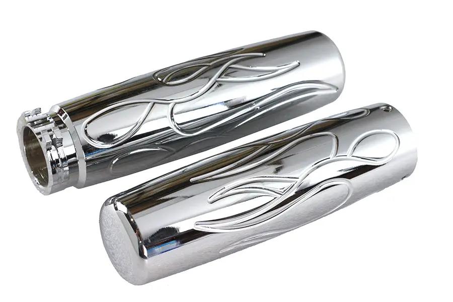 V-Twin Billet Flame Style Grip Set for Harley Davidson 1982-1985 Models by V-Twin