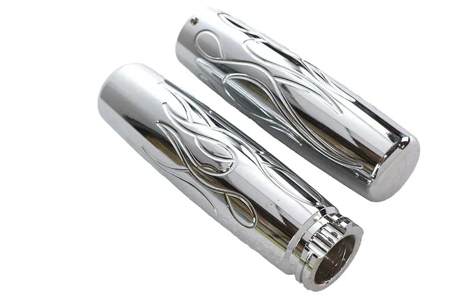 V-Twin Billet Flame Style Grip Set for Harley Davidson 1982-1985 Models by V-Twin