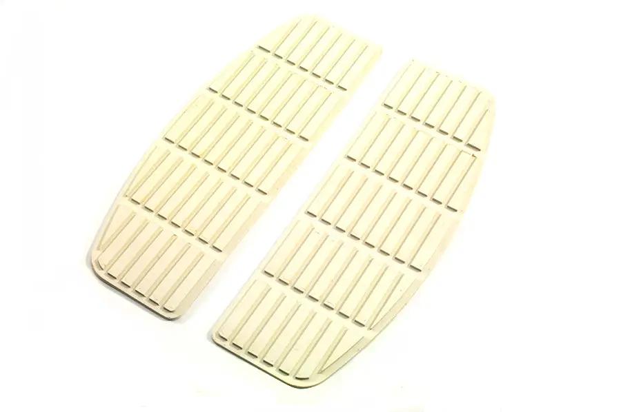 Wyatt Gatling Footboard White Mat Set Part #17-0414RW for Harley Davidson FL 1966-1975 by Wyatt Gatling