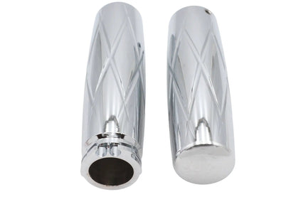 V-Twin Billet Diamond Style Handlebar Grip Set for Harley Davidson 1982-1985 by V-Twin
