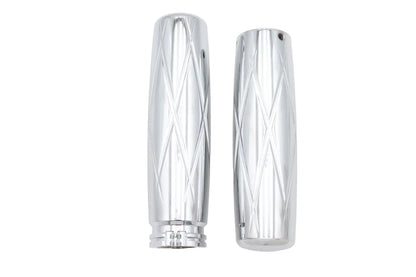 V-Twin Billet Diamond Style Handlebar Grip Set for Harley Davidson 1982-1985 by V-Twin