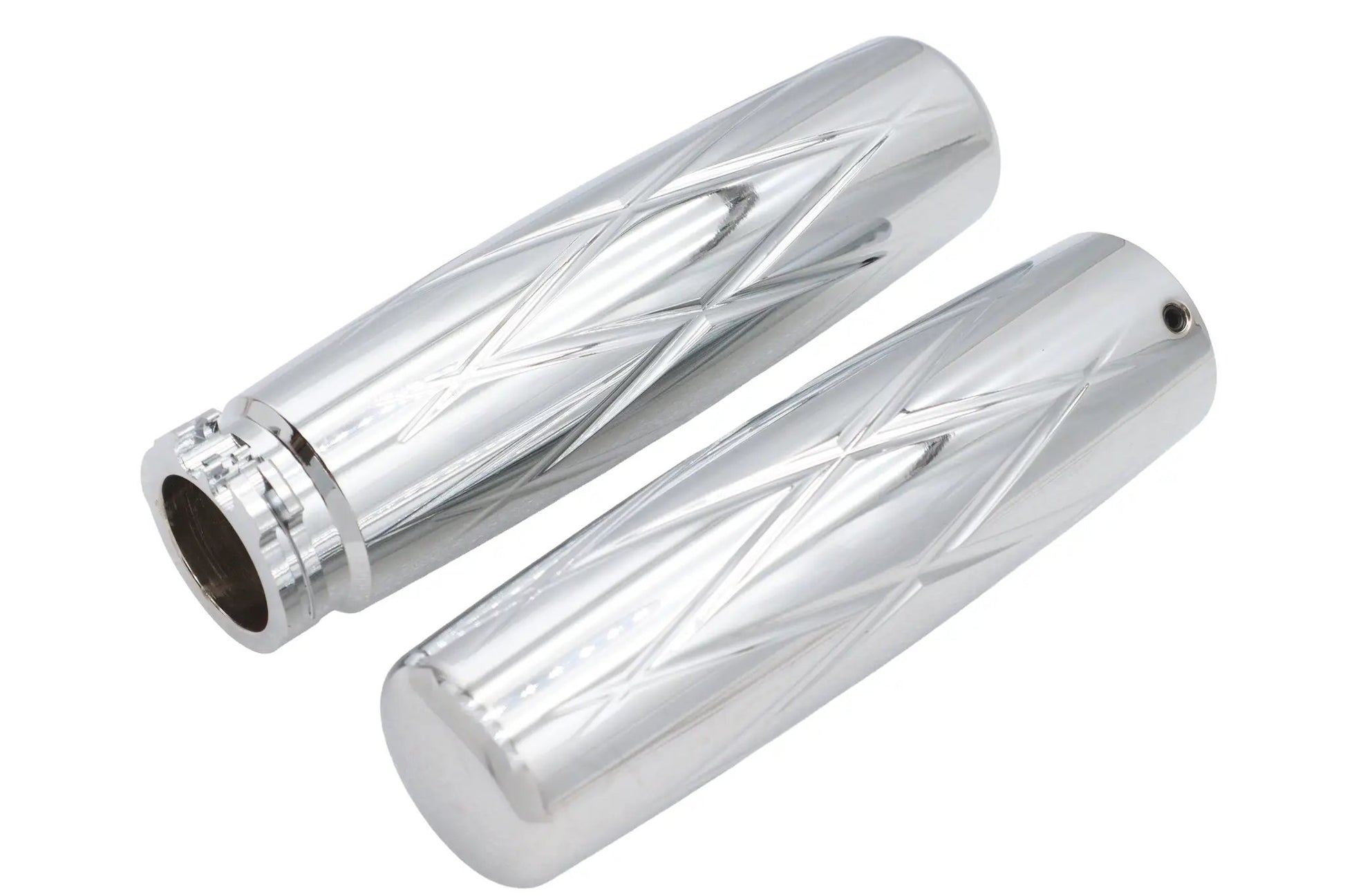 V-Twin Billet Diamond Style Handlebar Grip Set for Harley Davidson 1982-1985 by V-Twin
