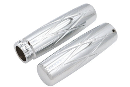 V-Twin Billet Diamond Style Handlebar Grip Set for Harley Davidson 1982-1985 by V-Twin