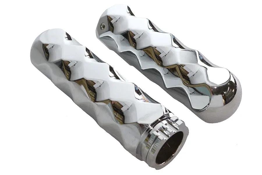 V-Twin Billet Faceted Style Grip Set for Harley Davidson 1982-1985 Models by V-Twin