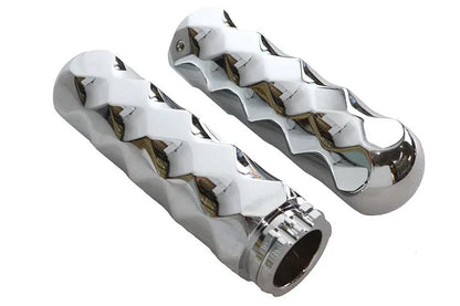 V-Twin Billet Faceted Style Grip Set for Harley Davidson 1982-1985 Models by V-Twin