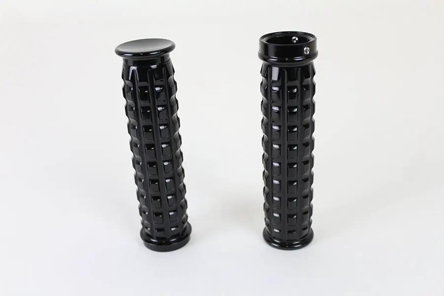 V-Twin Black Grained Style Handlebar Grip Set for Harley Davidson FLT 2008-2017 by V-Twin