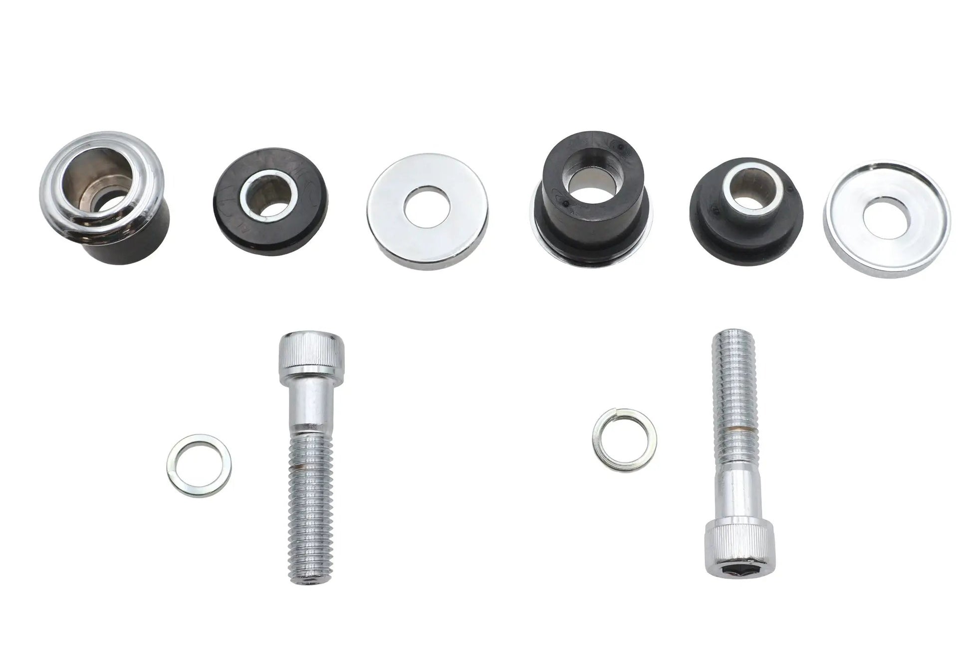 V-Twin Chrome Flush Mount Handlebar Damper Kit with Vibration Absorption for Motorcycles by V-Twin