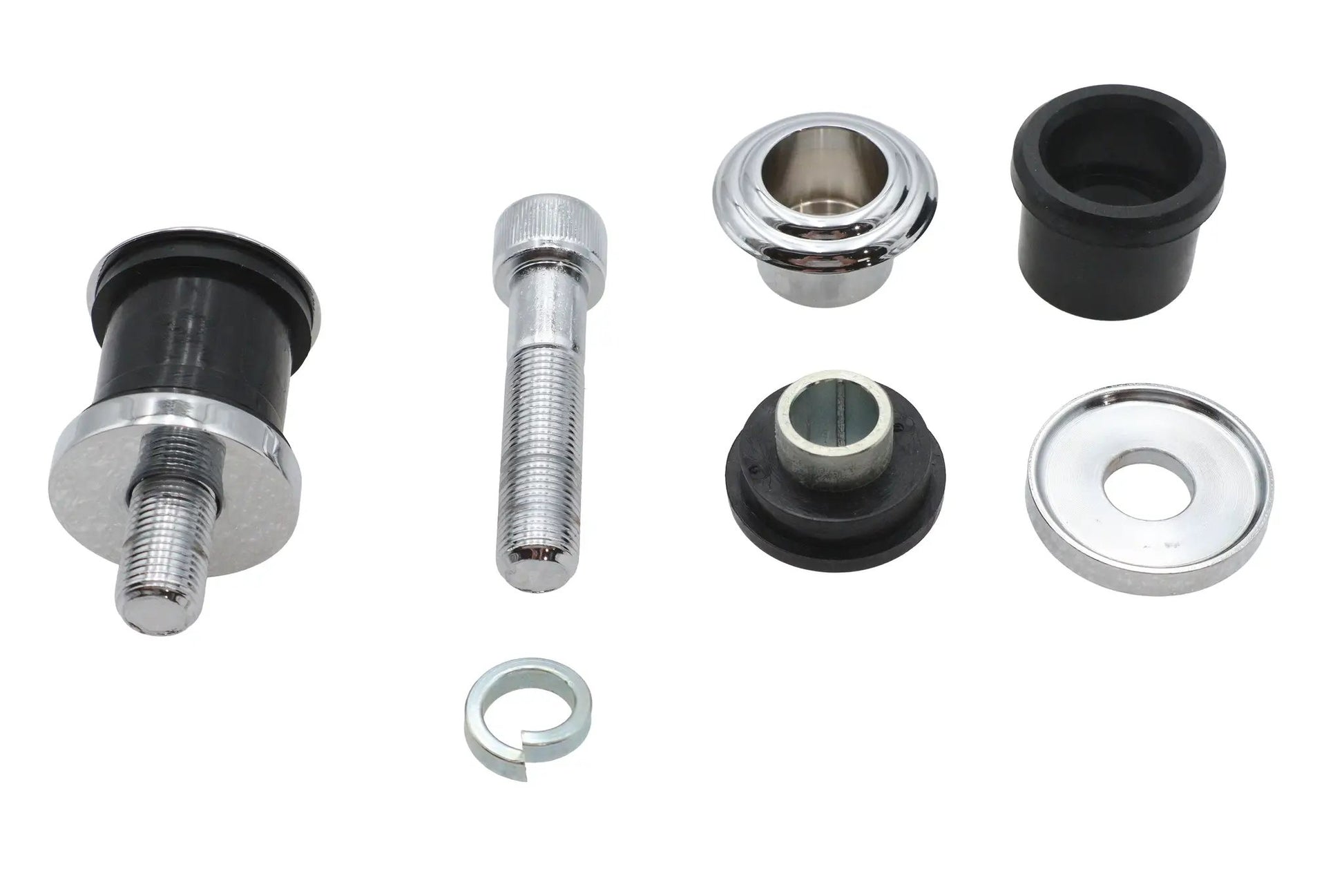 V-Twin Chrome Flush Mount Handlebar Damper Kit with Vibration-Absorbing Poly Bushings - Part 28-0671 by V-Twin