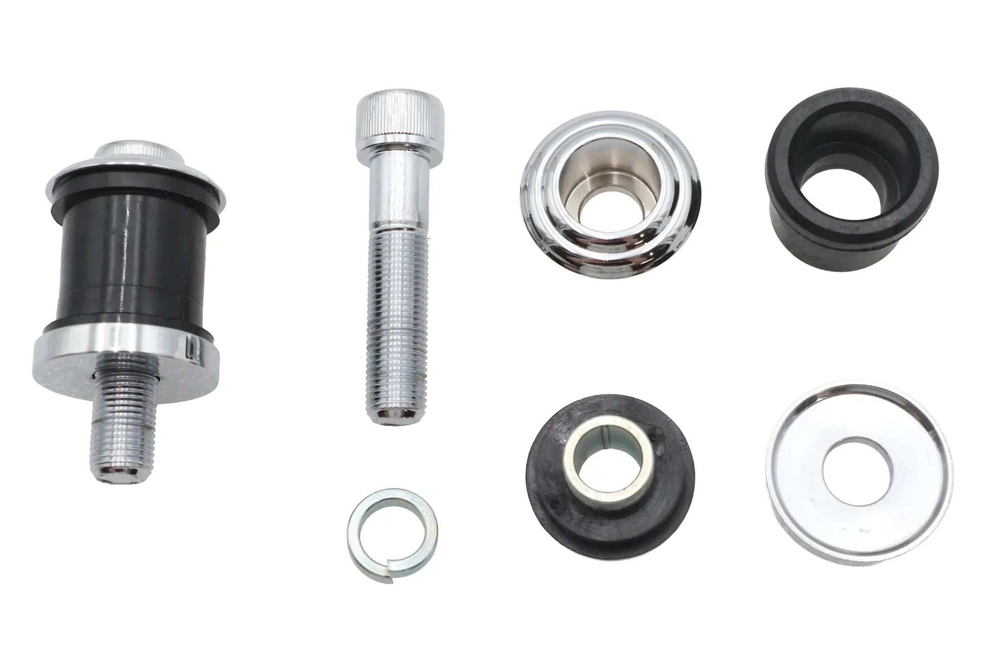 V-Twin Chrome Flush Mount Handlebar Damper Kit with Vibration-Absorbing Poly Bushings - Part 28-0671 by V-Twin