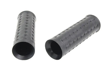 V-Twin Replica Black Waffle Handlebar Grip Set with Chrome Plugs for Harley Davidson by V-Twin