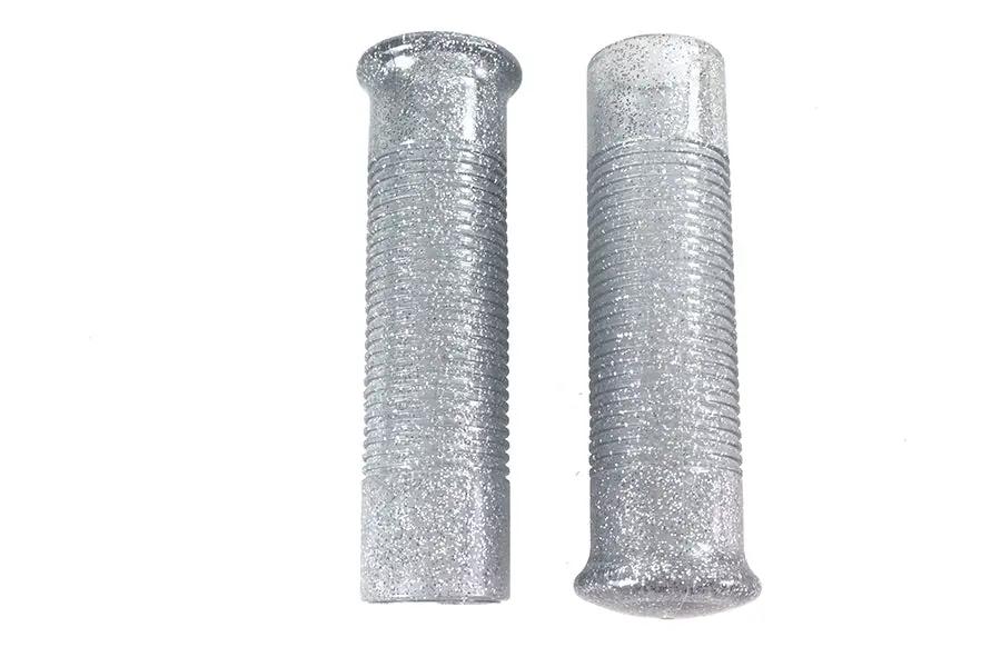 Wyatt Gatling H17-0580S Silver Metal Flake Grip Set for Harley Davidson Motorcycles by Wyatt Gatling