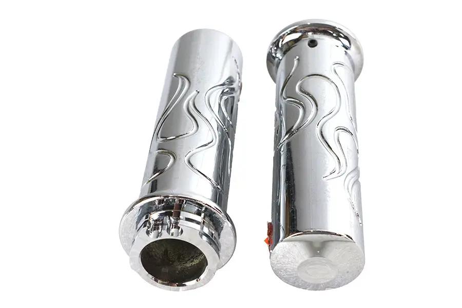 Wyatt Gatling Billet Flanged Flame Style Grip Set for Harley Davidson Motorcycles by Wyatt Gatling