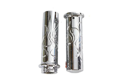 Wyatt Gatling Billet Flanged Flame Style Grip Set for Harley Davidson Motorcycles by Wyatt Gatling