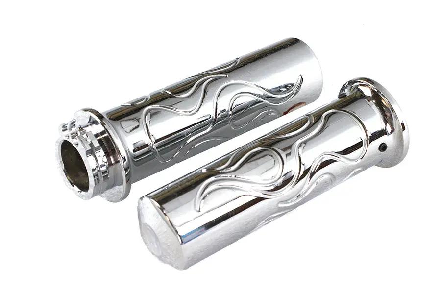 Wyatt Gatling Billet Flanged Flame Style Grip Set for Harley Davidson Motorcycles by Wyatt Gatling