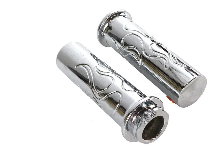 Wyatt Gatling Billet Flanged Flame Style Grip Set for Harley Davidson Motorcycles by Wyatt Gatling