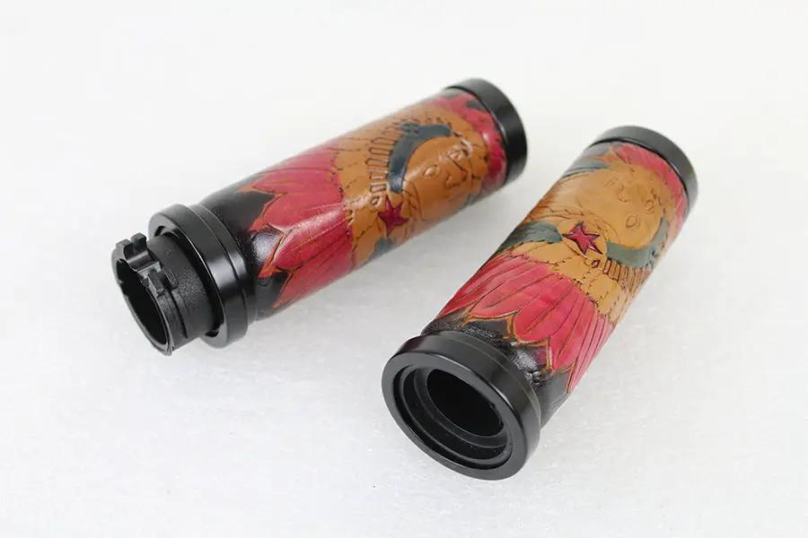 V-Twin Indian Grip Set with Black Ends for Harley Davidson FXST (1996-2005) by V-Twin