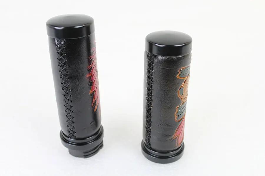 V-Twin Indian Grip Set with Black Ends for Harley Davidson FXST (1996-2005) by V-Twin