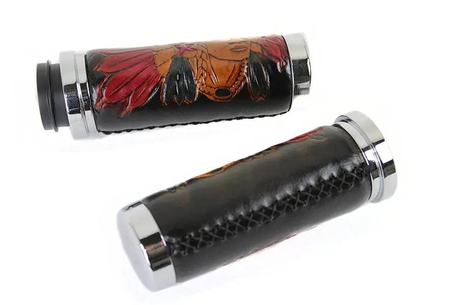 V-Twin Indian Throttle By Wire Grip Set with Chrome Ends for Harley Davidson FLT Models by V-Twin